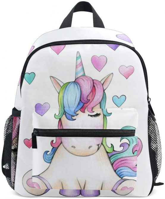 Kids Backpack, Cute Cartoon Unicorn Printed Personalised Lightweight Preschool Bag for Girls Boys