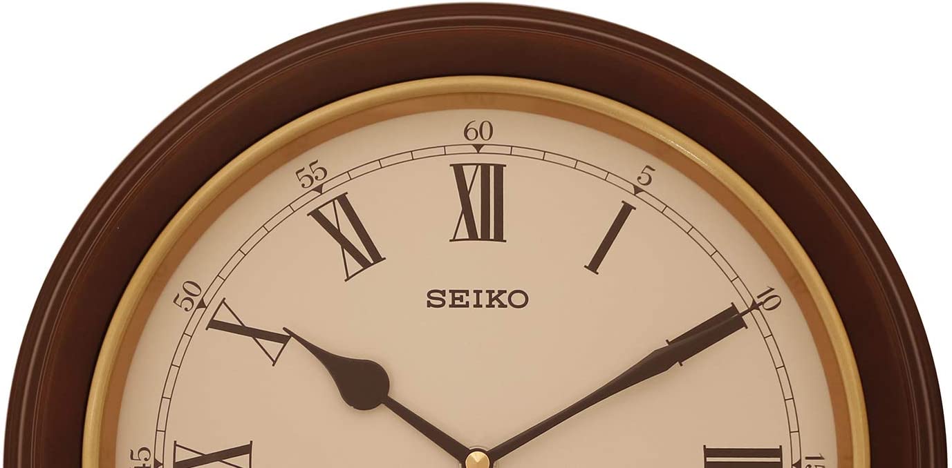 Seiko Station Clock QXH202B RRP: 31.4 x 31.4 x 6.1cm * Westminster chime * On/off switch * Alder case, Dark Brown, 31,4 x 31,4 x 6,1 cm - Image 2