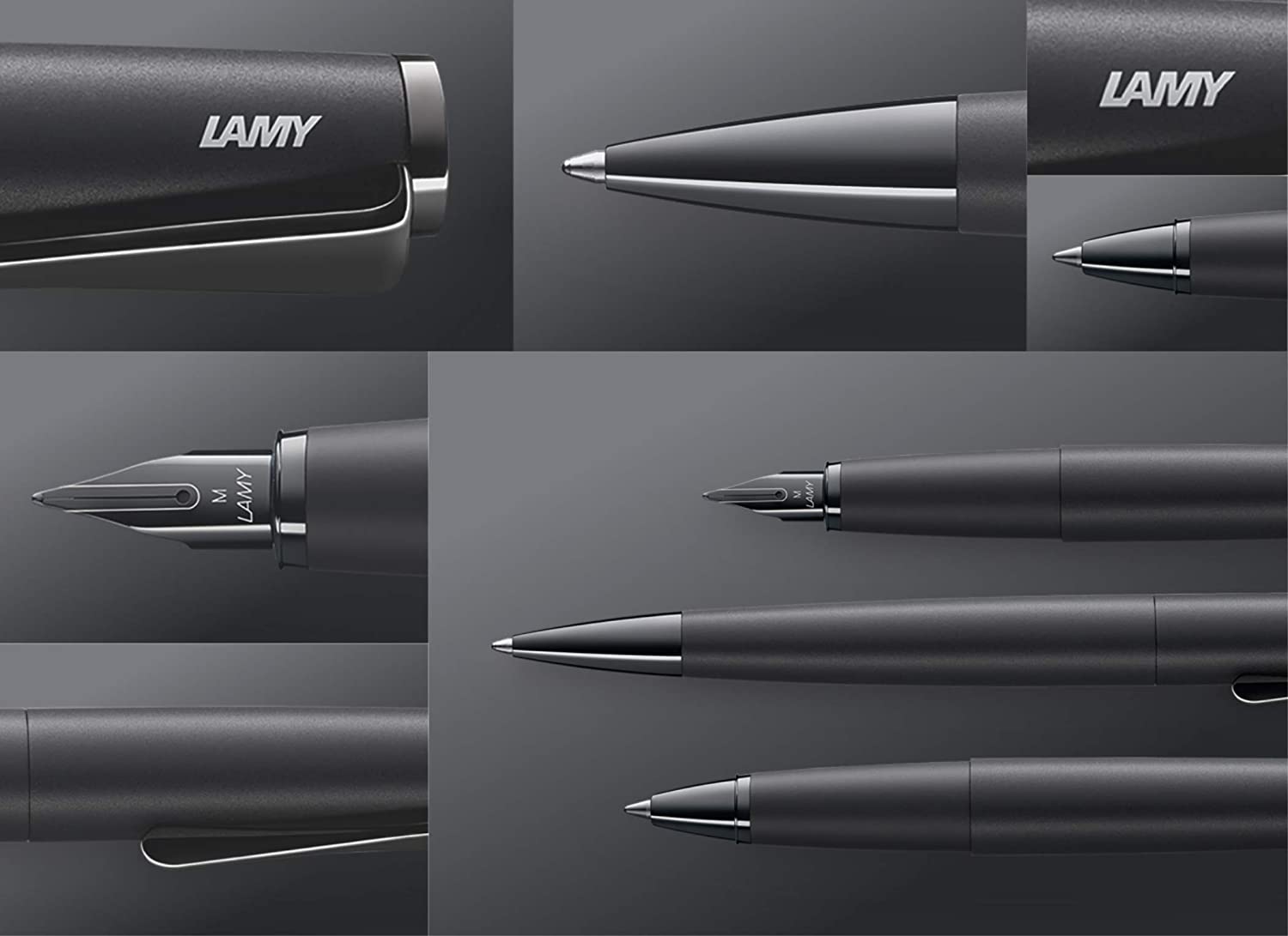 Lamy studio lx-all-black fountain pen, universal fountain pen in elegant all-metal housing - Image 4