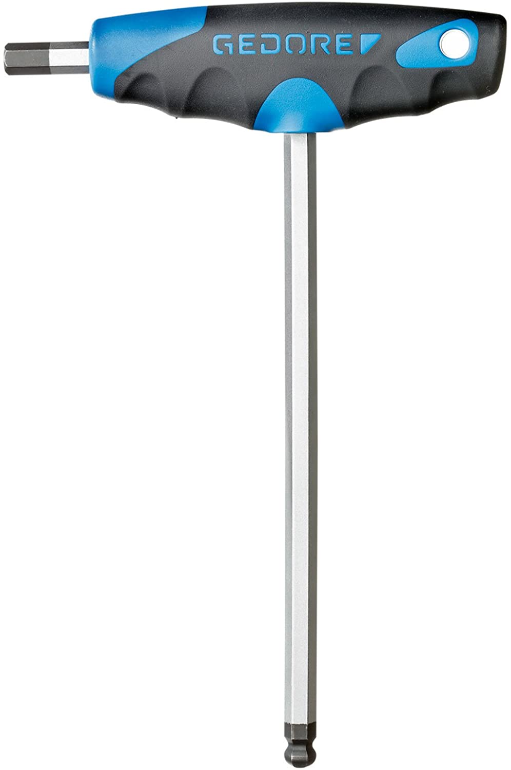GEDORE Key for Allen screws 2C T-handle and ball head, AF 8 mm, Length 213 mm, DT 2142 8, Colour