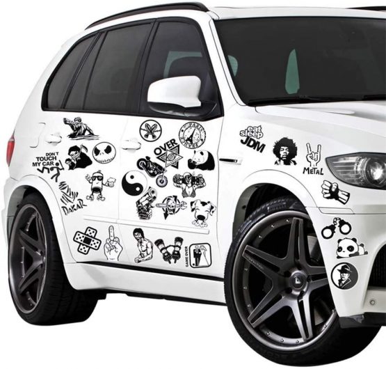 Stickers [240 pcs], Black White Graffiti Vinyl Stickers for Laptop Cars Motorcycle Bicycle Skateboard Luggage Bumpers Helmet Window Cellphone notebook Guitar Skateboard Snowboard Wall Decals…… - Image 2