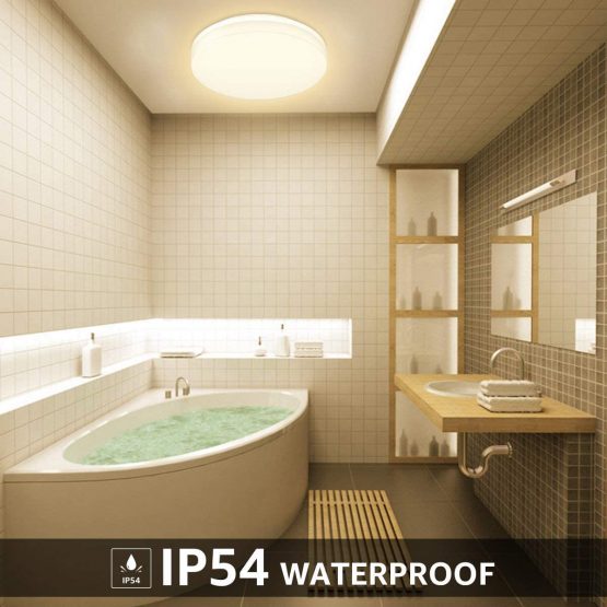 LE 24W LED Ceiling Light, Waterproof IP54, Warm White 3000K, 200W Incandescent Bulb Equivalent, 2400lm Flush Mount Lighting Fitting for Bathroom, Bedroom, Kitchen, Hallway and More Ø33cm - Image 3