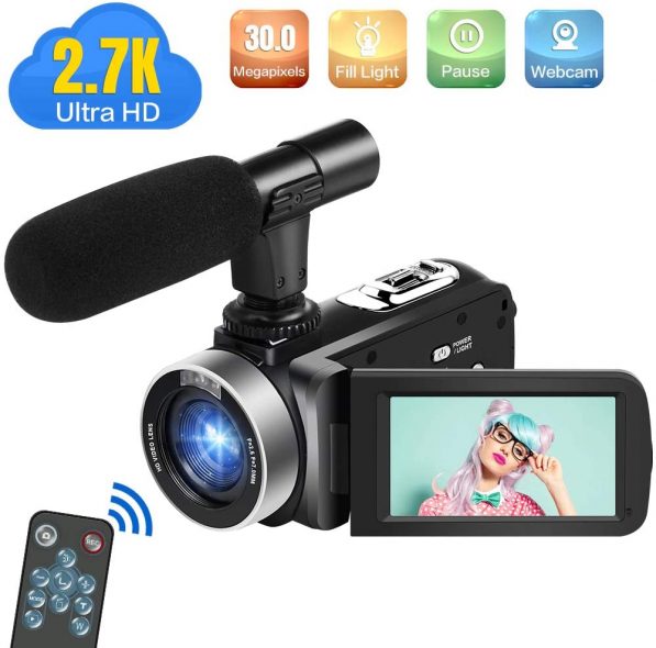 Camcorder 2.7K Video Camera Full HD 30MP Vlogging Camera with ...