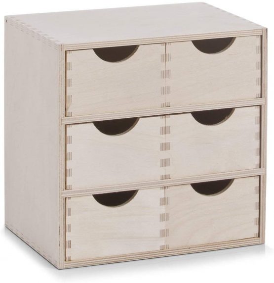 Zeller 13192 Drawer Unit of 6 Drawers Birch 28 x 20 x 28 cm