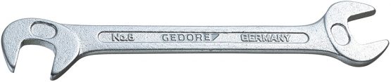 Gedore 8-7 7 mm Small Double Ended Midget Spanner - Silver