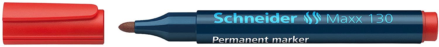 Schneider 130 Permanent Marker Bullet - Red, 10 count (Pack of 1)