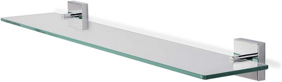 Croydex QM441441 Flexi-Fix Chester Glass Shelf, Silver, 54 x 617 x 134mm - Image 4