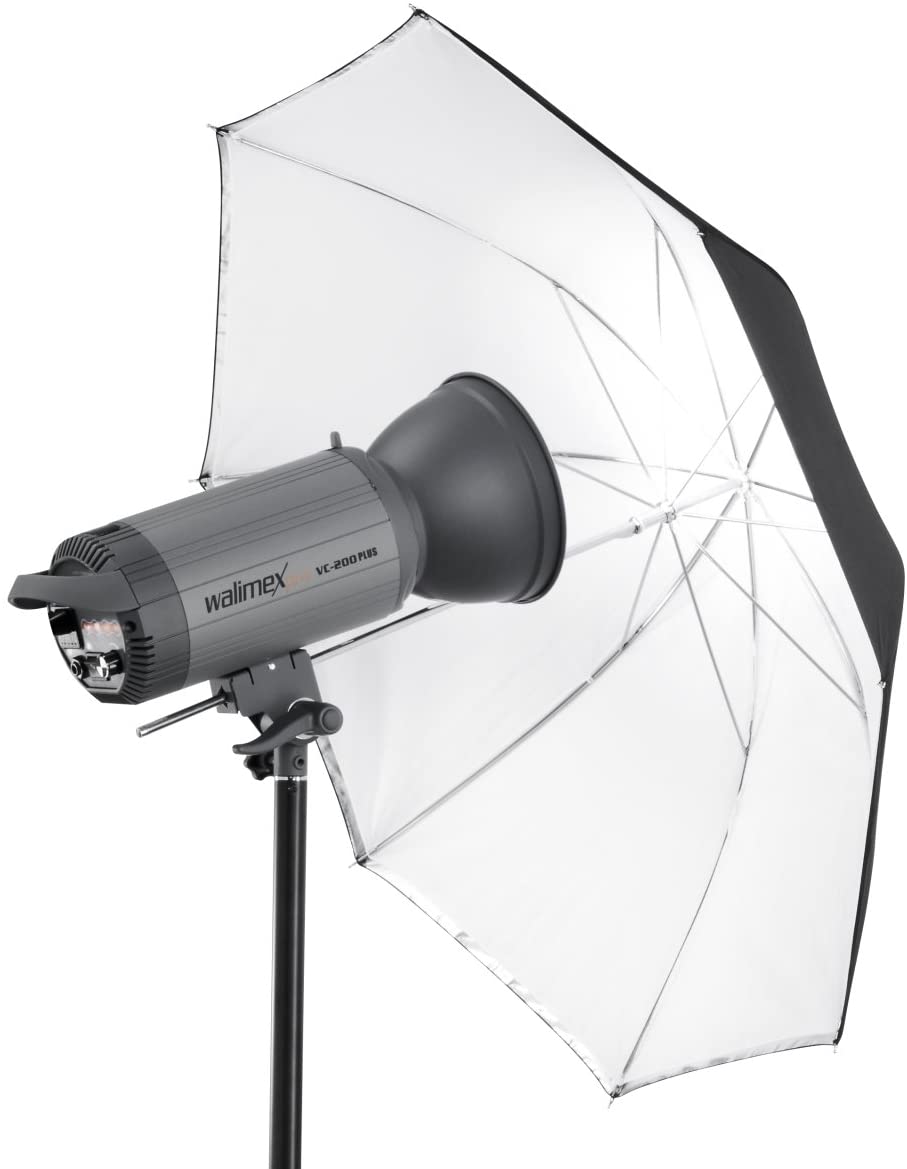 walimex Translucent and Reflex umbrella 2 in 1 White, 109cm, black, 109 cm - Image 2