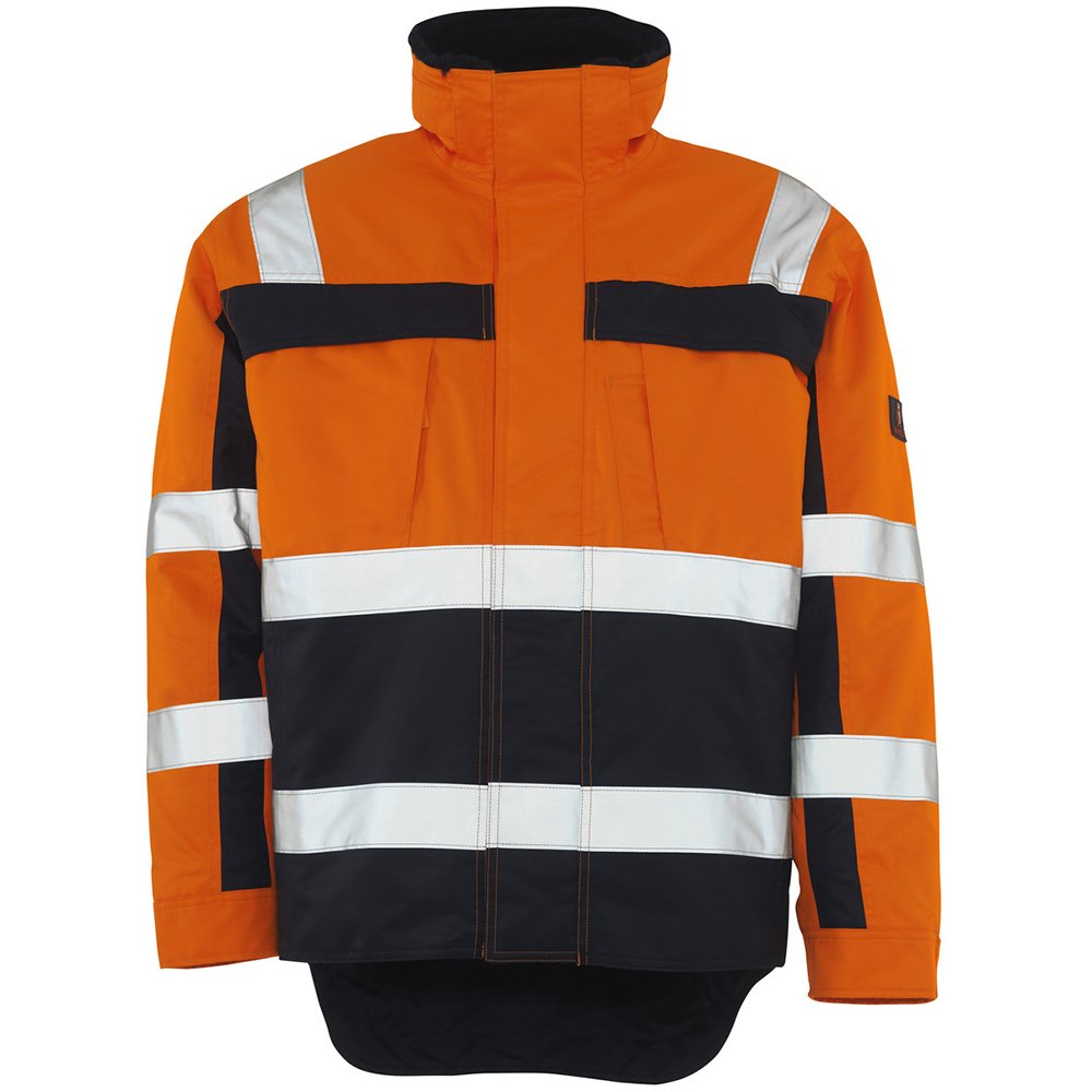 Mascot 07223-880-141 Teresina Safe Compete Pile Lining Waterproof Class 3 Winter Jacket, Size M, Hi-Vis Orange/Navy