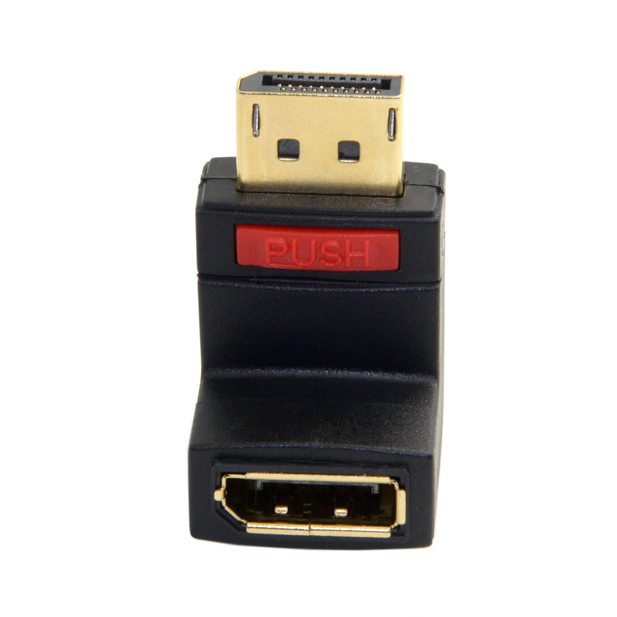 CY Up Angled 90 Degree DP DisplayPort Male to Female Extension Adapter, Down-angled - Image 2