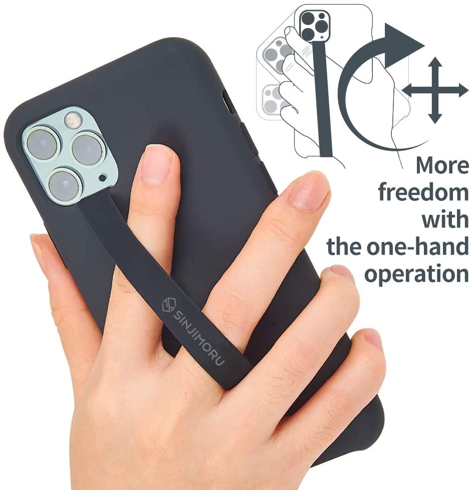 Ultra Slim Phone Loop Finger Holder, Sinjimoru Secure Strap as Mobile Grip Compatible with iPhone Case & Samsung Phone. Black - Image 2