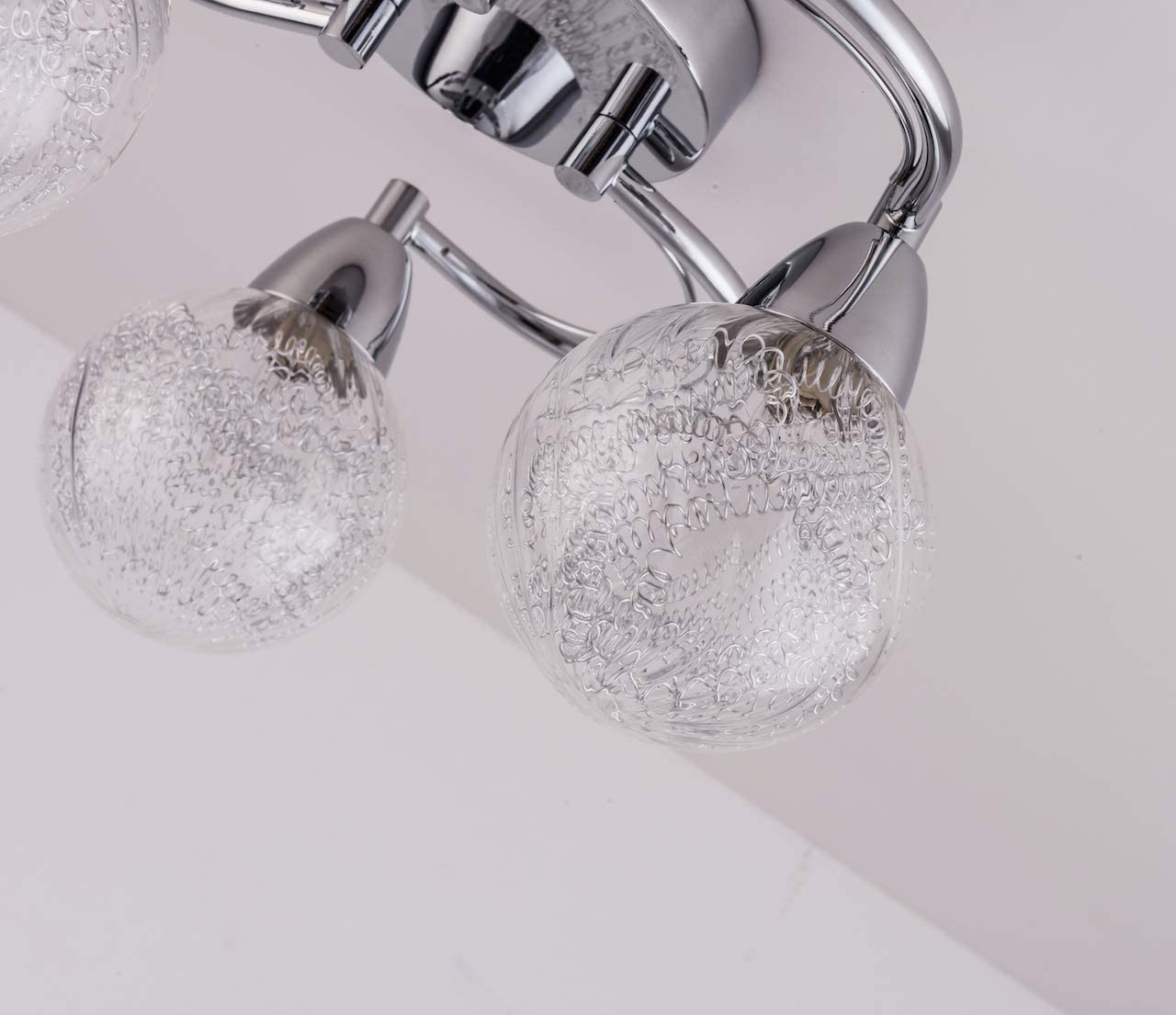 AUROLITE AL1034 BOLLA 3xG9 LED Semi Flush Ceiling Light, Polished Chrome Finish, 12W, Ideal for Living Room Bedroom, Kitchen - Image 3