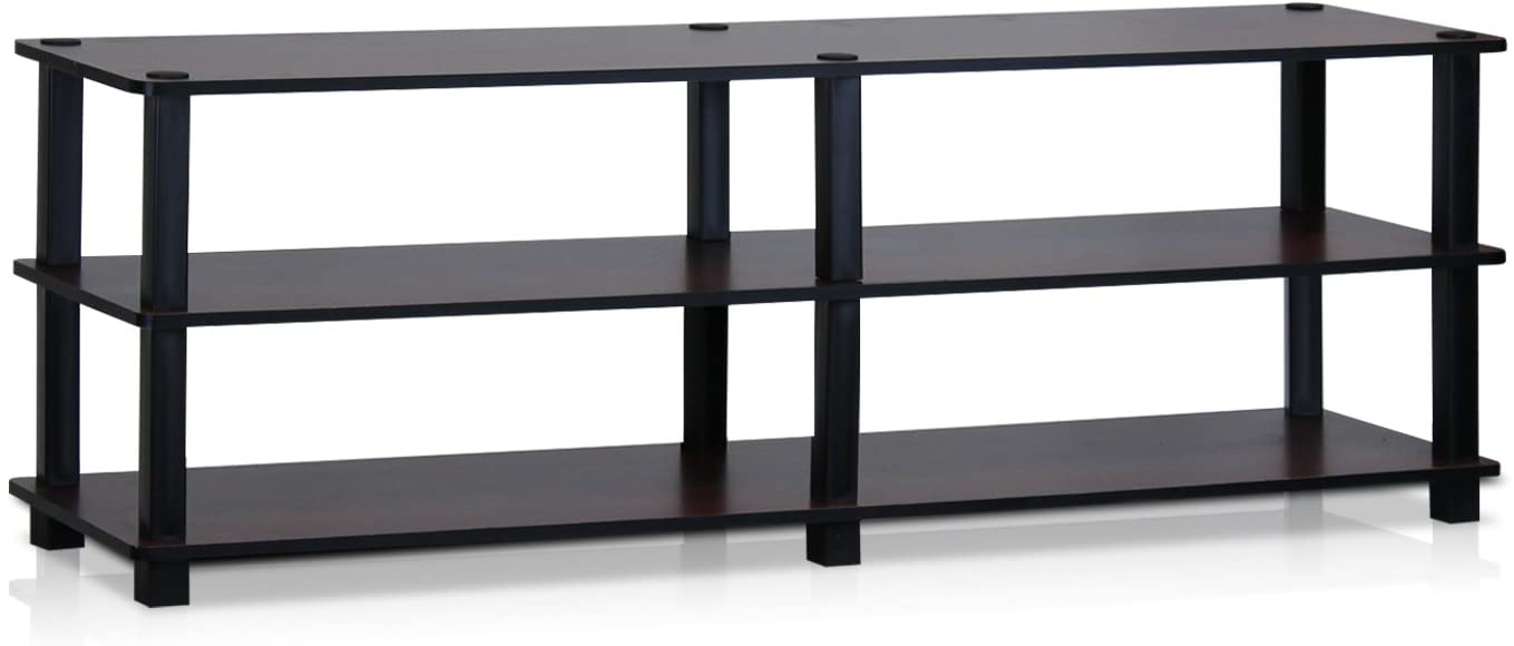 Furinno TURN-S-TUBE TV Stand, 3-Tier No Tools Entertainment Center, TV Console for TV up to 46 Inch, for Living Room Bedroom