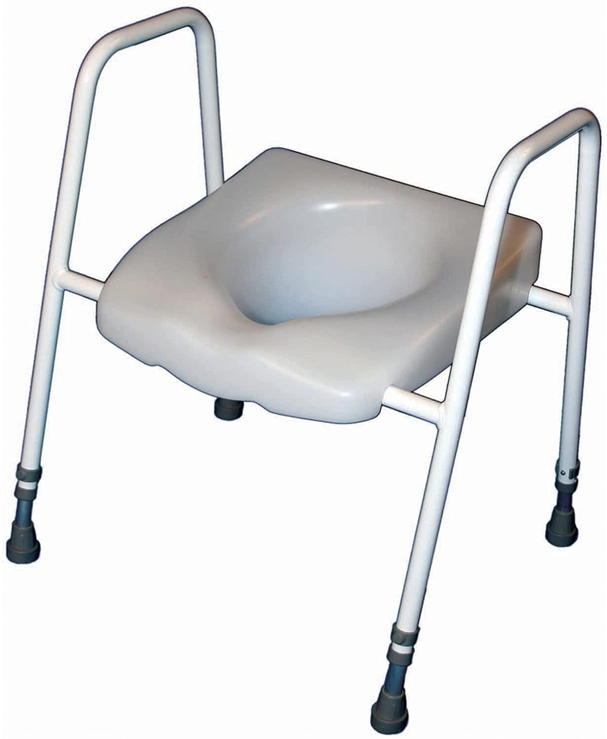 Aidapt Height Adjustable Free Standing Raised Over Toilet Seat with Arm Supports, Wipe Clean