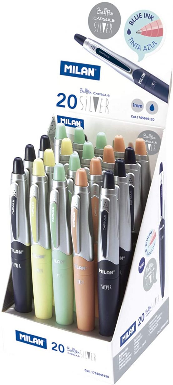 Display Stand 20 Capsule Silver Ink Blue MILAN