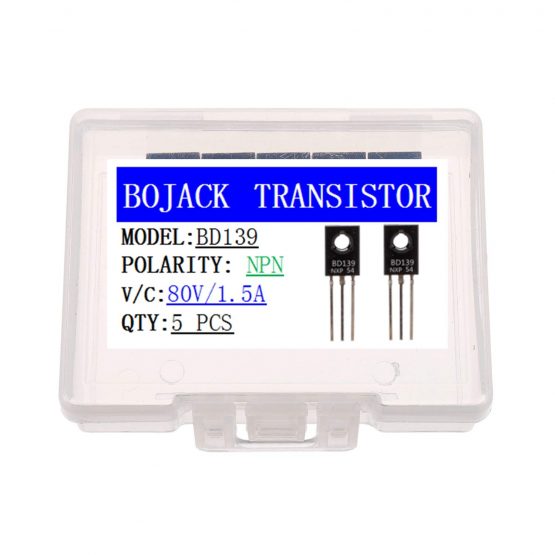 BOJACK BD139 Power transistors NPN 1.5A 80V Audio Power Amplifier Transistor TO-126 (Pack of 5 Pcs)