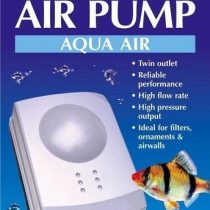 Interpet Aqua Air Oxygen Pump for Aquarium Fish Tank Aeration, Quiet, Powerful, 2 Outlets, AP3 for Aquariums 101-150 Litre