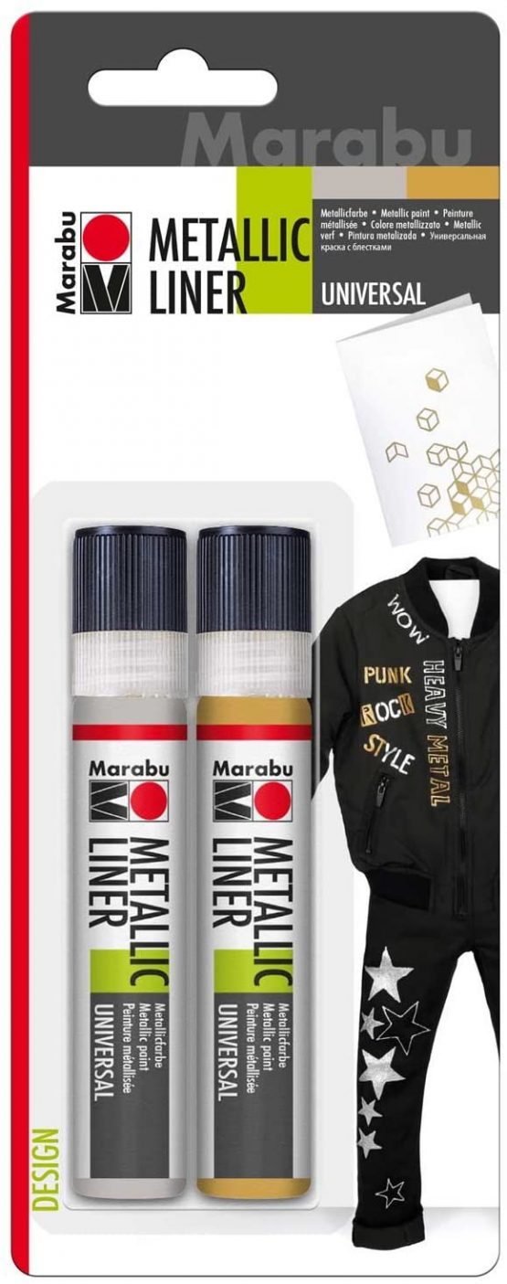 Marabu Metallic Liner Pen 25ml Assortment - Gold/Silver