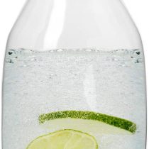 Krosno Water Carafe Decanter with Cork Lid | 1000 ML | Pure Collection | Crystal Glass | Perfect for Home, Restaurants and Parties | Dishwasher and Microwave Safe