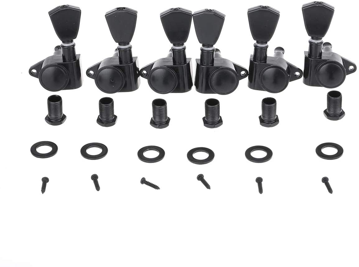 Musiclily Economy 3L3R Roto Style Sealed Guitar Tuners Machine Heads Tuning Pegs Keys Set for Epiphone Les Paul SG ES Keystone Button Black
