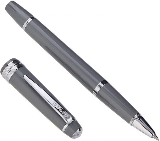 Cross Bailey Light Polished Grey Resin Rollerball Pen - Refillable Medium Gel Ink Rollerball - Image 2