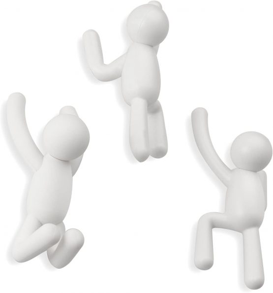 Umbra 318165-660 Buddy Wall Hooks – Decorative Wall Mounted Coat Hooks, Set of 3, White, 10 Inch L x 7.5 Inch W x 3 Inch H - Image 4