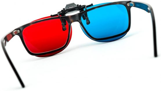 PRECORN 3D Glasses red blue Clip-On for Wearers of glasses Red/Cyan (3D-Anaglyph glasses) PC-Games - Image 4