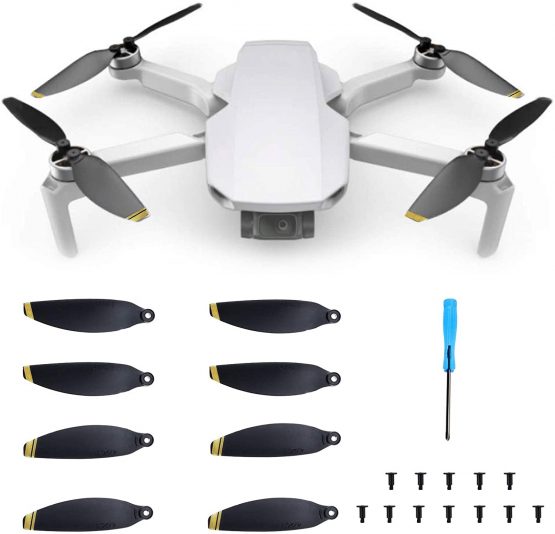 8Pcs Propeller Replacement Set with Screw and Screw-driver Quick Release Low Noise for DJI Mavic Mini 4726F Golden Tip - Image 2