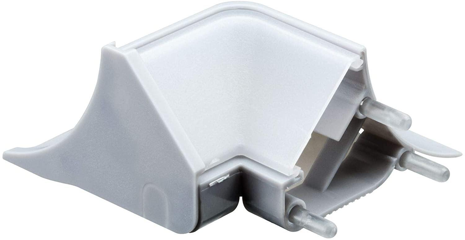 Paulmann 70441 Outside Edge Corner Profile for The Connection of Profiles in The Outside Corners of Rooms 2-Pack Grey Plastic can be Painted or wallpapered Over