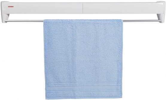 Leifheit Telegant 81 Protect Plus Wall-Mounted Towel Rack, Foldaway Clothes Airer for Indoor & Outdoor, Clothes Drying Rack for Indoor or Outdoor, 103 x 53cm, 8.1m Drying Space, White - Image 4