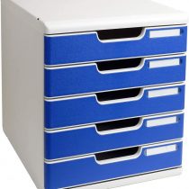 Exacompta Modulo A4 Office, 5 Closed drawers - Light Grey/Blue