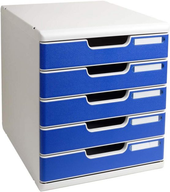 Exacompta Modulo A4 Office, 5 Closed drawers - Light Grey/Blue
