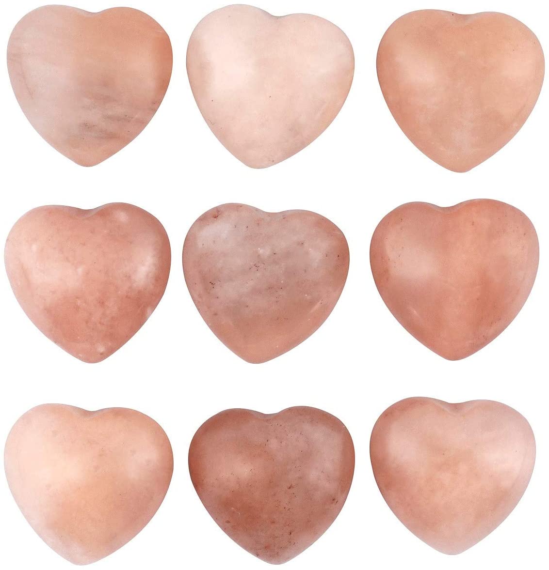 mookaitedecor 10pcs 15mm Pink Aventurine Heart Shaped Crystal Decorative Worry Stones, Healing Crystal Gift Set
