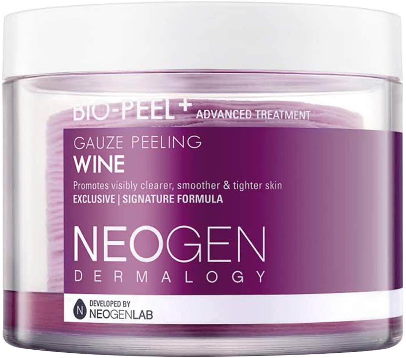 DERMALOGY by NEOGENLAB Bio-Peel Gauze Peeling Pads (Wine, 30 pads), Exfoliating & Firming Facial Pads with PHA, Red Wine