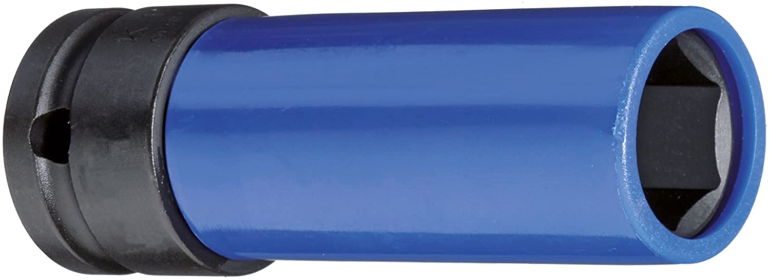 GEDORE red Impact wrench socket with protective sleeve, Socket, 1/2" 12.5 mm drive, Hex, AF 17 mm, Long, Automotive, R63041716