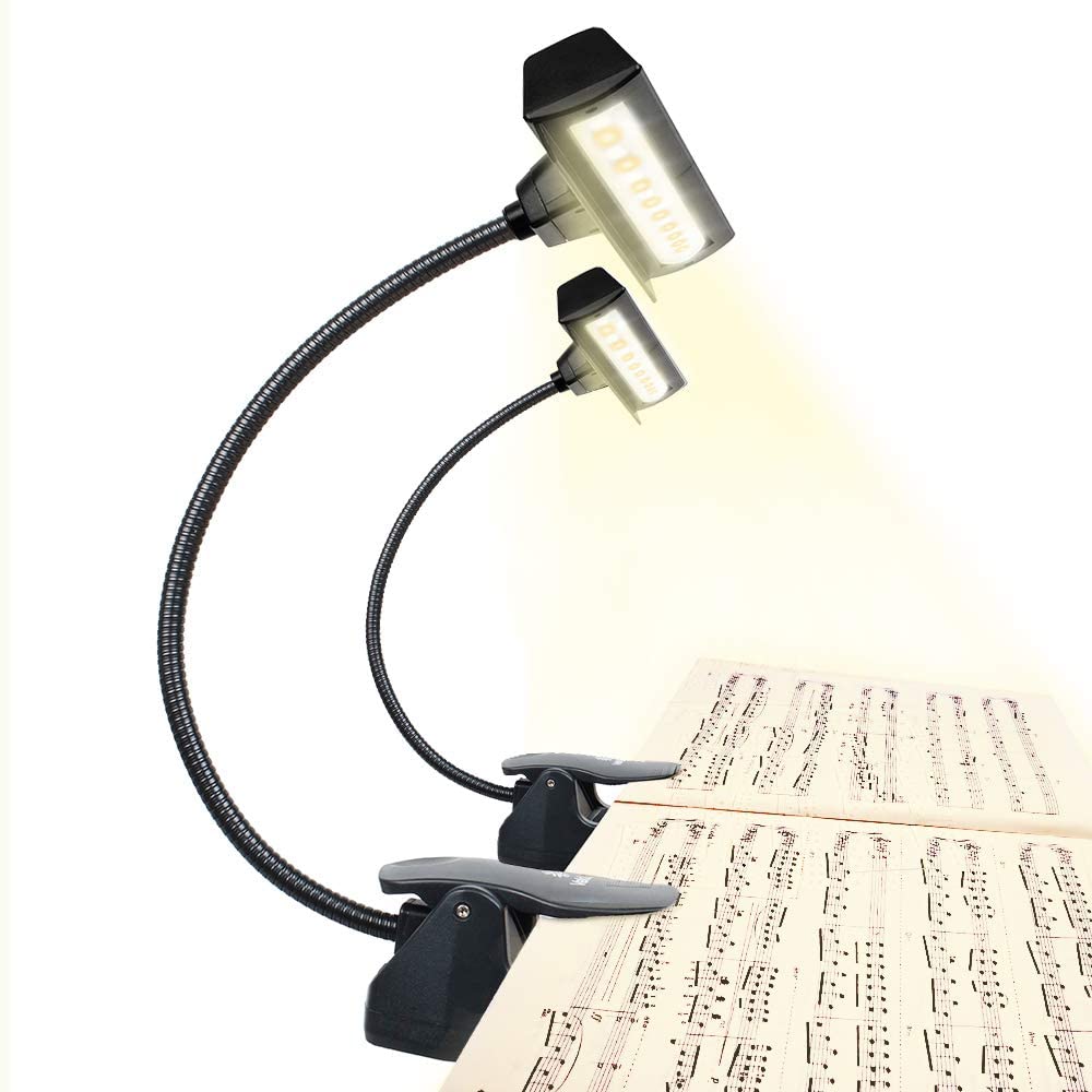Professional 3000K6000K Super Bright 19 LED Music Stand Light, Clip On