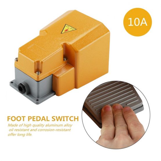 250V 10A Footswitch,Foot Pedal On/Off Switch with Guard - Aluminum Alloy Oil Resistant Corrosion-resistant - used for machine tools and many other equipment - Image 3