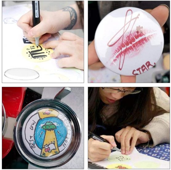 FOGAWA 30Pcs Make Your Own Badges Making Kit Button Badges with Blank Precut Inserts Clear Acrylic Design Button Pin Badges Kit for DIY Children's Paper Crafts Clothes Bag Fillers - Image 4