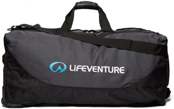Lifeventure Expedition Duffle 120 Litres, Large Reinforced With Rugged Wheels, Folds Down Very Small, Black/Charcoal - Image 3