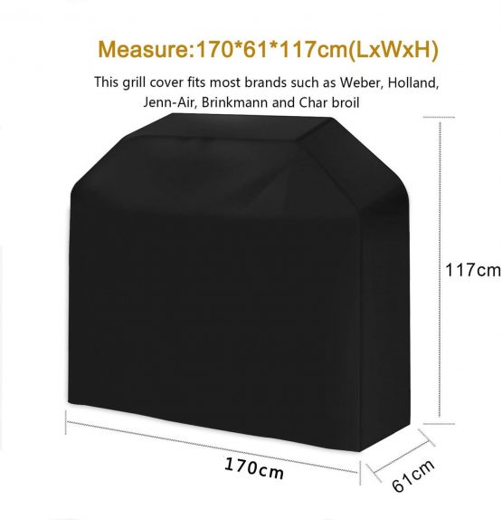 COSORO Barbecue Cover Waterproof Oxford Cloth - Heavy Duty BBQ Grill Cover Rain-proof & Dust-proof & Anti-UV Outdoor Garden Grill Protector for Weber, Brinkmann, Holland, Char Broil, Jenn Air - Image 2