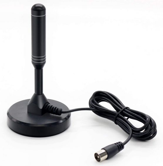 LEADSIGN Portable Indoor/Outdoor TV Aerial with Magnetic Base,High Gain Digital Antenna for VHF/UHF TV Signals (Black)