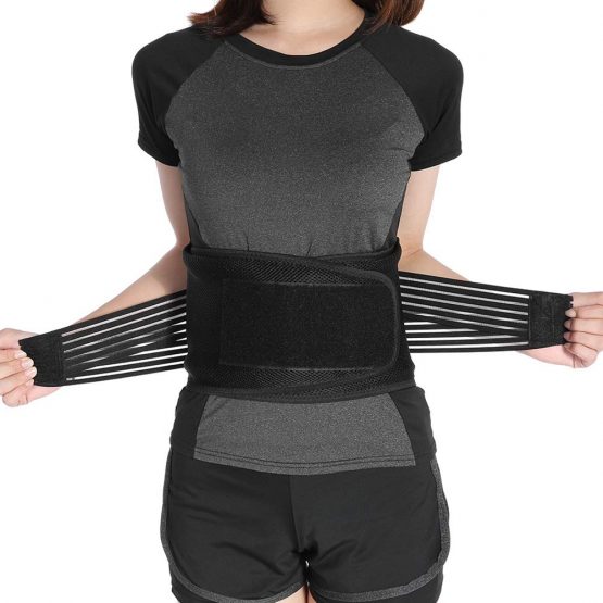 Back Support, Lumbar support belt for the back for relief of low back pain and injury prevention Adjustable lumbar belt and breathable mesh panels(L)