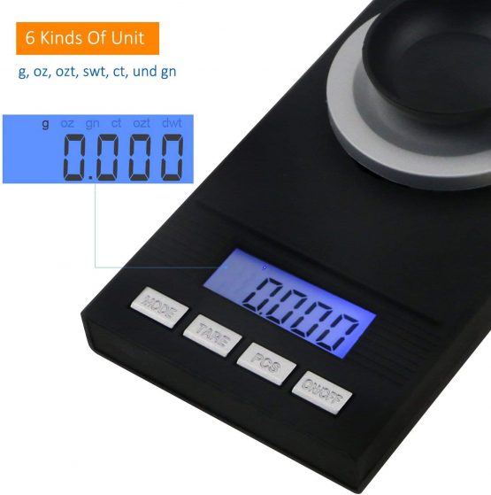 Philonext Digital Milligram Scale 50 X 0.001g - Mini LCD Digital Pocket Lab Weight Scale Reloading Jewelry Scale with Calibration Weights Tweezers & Weighing Pans - Image 3