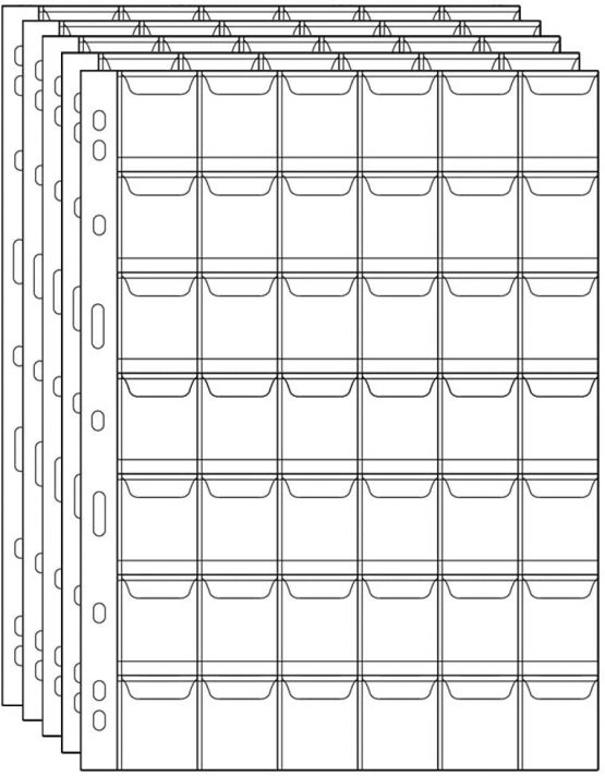 Uncle Paul Coin Collecting Pages 5 Sheets 42 Pockets Standard 9Hole Coin Pocket Inserts Collecting Sleeves for Coins CS03542