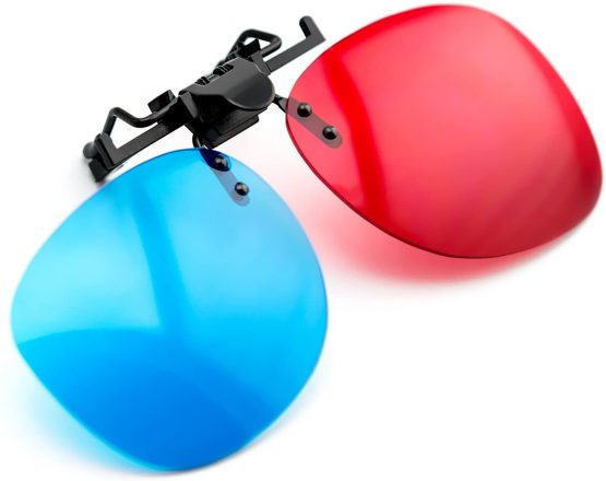 PRECORN 3D Glasses red blue Clip-On for Wearers of glasses Red/Cyan (3D-Anaglyph glasses) PC-Games - Image 3