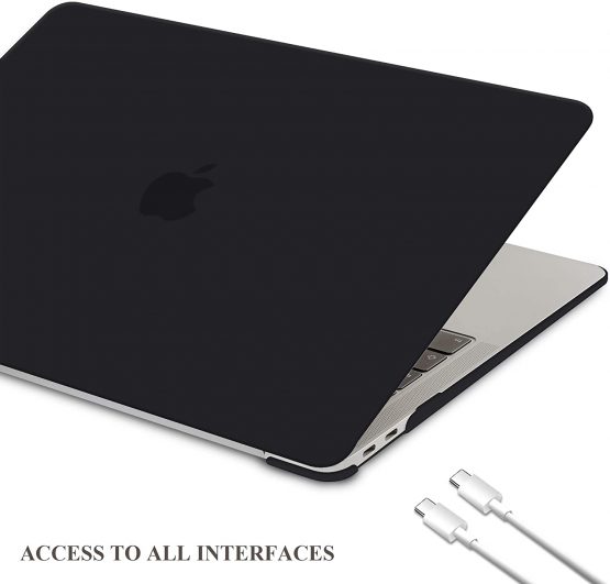 iNeseon Case Cover Compatible with MacBook Air 13-inch A2337(M1)/ A2179/ A1932, Slim Hard Shell Case + Keyboard Cover for 2021 2020 2019 2018 MacBook Air 13 with Touch ID, Black - Image 4
