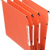 Esselte Dual Lateral Suspension Files, A4, 50mm Capacity, Pack of 25 Connectable Files, Tabs Included, Orange, Orgarex Range, 21630