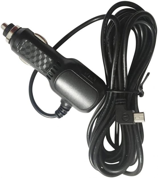 Car Charger with USB Port-Amacam CC8. Long Cable 3.5 Metres with Right Angle Mini USB Connector. Suitable For Dash Cameras Sat Navs Tom Toms and Other Android Devices. Premium Power Charging Lead. - Image 4