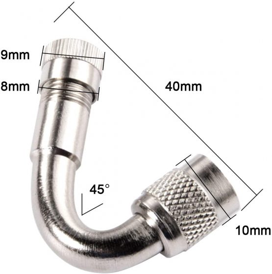 Aofan 45 Degree Tyre Valve Extension Adaptor for Car off-road Vehicle Electric Car Motorcycle Tire Brass Valve Extension Tube (4 Pcs) - Image 4