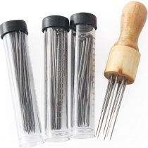 DIY Eight Needles tool Craft Wool Felt Stitch Punch Tool with Solid wood handle Felting more efficient+120 Pieces Triangular Felting Needles ¡­